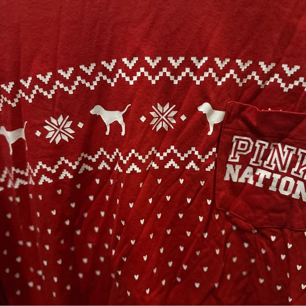 PINK Victoria's Secret Red Long Sleeve Top - Picture 2 of 4